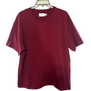 Topman premium classic fit t-shirt in burgundy